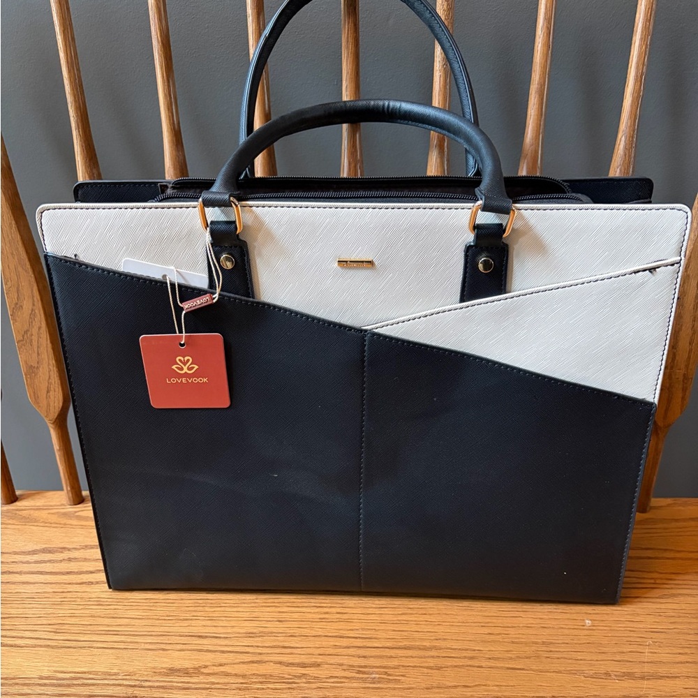 LOVEVOOK Black and White Laptop Bag for Women for 17” computer!